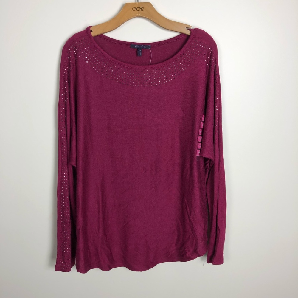 NWT Olivia Sky Women's XXL Studded Long Sleeve